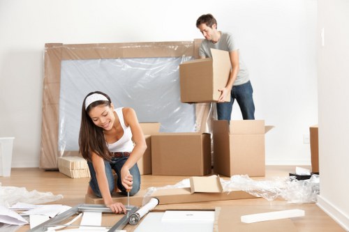 Removal team loading boxes for same day moving service in the UK