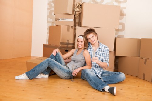 Professional removal company moving boxes in the UK