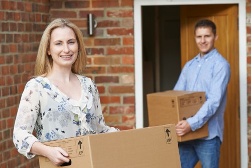 A successful UK removal day with boxes and furniture in a new home