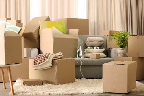 Organised boxes and packing materials for UK relocation support