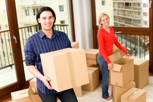 Man and van moving boxes for a home relocation