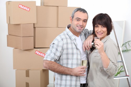 Supervisor reviewing safety measures during a removals job