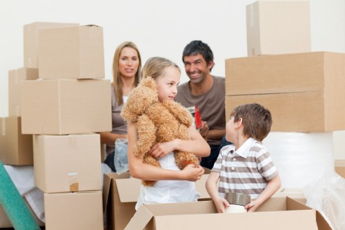 Packed household items ready for transport